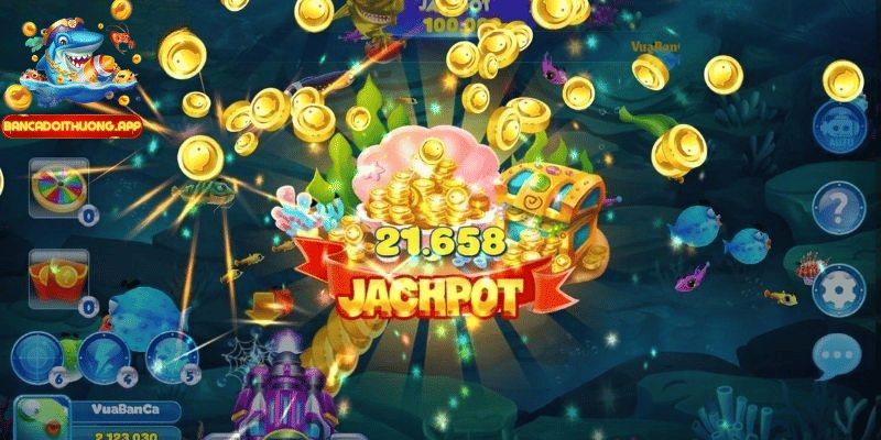 Nổ Hũ Jackpot khi hạ gục được Cá Boss Thần Tài.